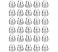 Fleymu Dadi cappuccio M10 (DIN 1587),30 pezzi Dado a cappuccio in Acciaio Inox A2 V2A, Esagonali Dadi Cappuccio in Acciaio Inossidabile per Viti, Barre Filettate e Bulloni Filettati