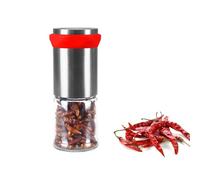Fleymu Macinino per Peperoncino in Vetro e Acciaio Inox 100ml - Macina Spezie Regolabile per Chili Secchi, Pepe ed Erbe, Macinino da Cucina