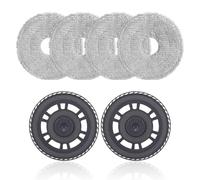 Fleymu Set 4 Panni Pulizia & 2 Supporti per Dreame L20 L10s X40 - Compatibile con L10s Pro Ultra Heat X30 L40 - Accessori Ricambi per Robot Aspirapolvere Lavaggio