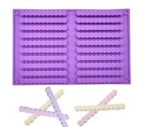 Fleymu Tappetino da Forno in Silicone, 20 Barre Muffa Lunga Biscotto Silicone Cottura Mat, Stampo per Cibo per Cani, Cane Tratta Stampi, per Cereali, Snack per Persone e Animali(Viola)