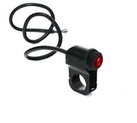 FLFHDUP Interruttore Manubrio Moto Interruttori in Lega di Alluminio per Moto, Interruttore Faro Manubrio da 7/8" 22 mm e 3 Fili con Luce LED Rossa Interruttore Moto(Black)