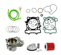 FLFHDUP Kit pistone Blocco Cilindro da 77 mm, pistone, Fasce Elastiche, Olio lubrificante, Filtro Olio e Filtro Carburante Adatti per Kawasaki KXF250 KX250f KX250F Kit Cilindro pistone Motore(1 Kit)