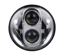 FLFHDUP Lampadine per motociclette Adatto per Harley Sportster 1200 883 Street 5-3/4 Proiettore Faro rotondo da 5,75 pollici Halo Angel Eyes Faro LED Faro per moto(Black)