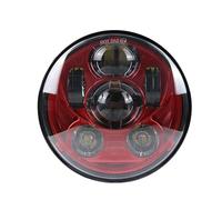 FLFHDUP Lampadine per motociclette Adatto per Harley Sportster 1200 883 Street 5-3/4 Proiettore Faro rotondo da 5,75 pollici Halo Angel Eyes Faro LED Faro per moto(Sc400x red)