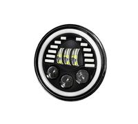 FLFHDUP Lampadine per motociclette Adatto per Yamaha Adatto per Harley Road King Faro anteriore rotondo da 7" Kit di illuminazione anteriore Faro per moto(7 Inch Smile)