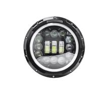 FLFHDUP Lampadine per motociclette Adatto per Yamaha Adatto per Harley Road King Faro anteriore rotondo da 7" Kit di illuminazione anteriore Faro per moto(7 Inch 15LED B)