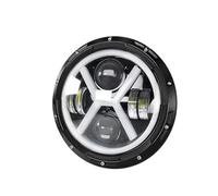 FLFHDUP Lampadine per motociclette Adatto per Yamaha Adatto per Harley Road King Faro anteriore rotondo da 7" Kit di illuminazione anteriore Faro per moto(7 Inch X)