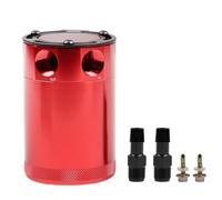 FLFHDUP Serbatoio Coolant Overflow Separatore d'Aria Universale per Olio in Alluminio da 2 Porte e 150 ml con deflettore per Sistema di Alimentazione del Motore dell'auto(Red)