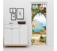 FLFK 3D Vista mare Autoadesiva Adesivo per porta 85x215cm(Set di 2 fogli)-Murale Foto Adesivo da parete decalcomania Salotto Camera da letto arredamento