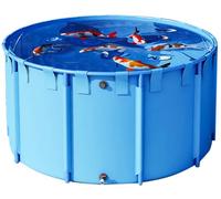 FLFLF Piscina per pesci fuori terra, stagno rotondo per koi, con rivestimento in PVC rinforzato e facile da installare, serbatoio d'acqua da giardino esterno a prova di perdite, per pesci rossi, 2,5 x