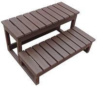 FLFLF Scaletta antiscivolo per vasca idromassaggio a 2 livelli con corrimano, resistente scala per vasca da bagno all'aperto, piscina, giardino e cortile, design antiscivolo resistente alle intemperie