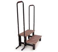 FLFLF Scaletta antiscivolo per vasca idromassaggio con corrimano, a 2 livelli, resistente, per piscina, camper, camper e vasca da bagno all'aperto, design antiscivolo multiuso, capacità 226,8 kg