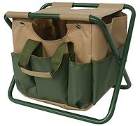 FLFLF Sgabello pieghevole 4 in 1 per esterni, con spazio di archiviazione da 20 l, carico 150 kg e organizer per attrezzi per barbecue, per campeggio/pesca/giardino (pieghevole compatto), mimetico