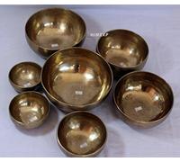Flfwlass Set di 7 campane tibetane antiche dell'Himalaya, in metallo, set chakra