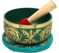FLFWLASS SHLI-5682 - Campana tibetana buddista, sintonizzata per il 4° chakra del chakra del cuore, in ottone di alta qualità, 12,7 cm, ideale per meditazioni, ayurveda e yoga (verde)