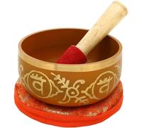 FLFWLASS SHLI-5682 - Campana tibetana buddista, sintonizzata sul 4° chakra del chakra del cuore, in ottone di alta qualità, 12,7 cm, ideale per meditazioni, ayurveda e yoga (arancione), colore