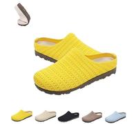FLFXYFB 2025 Women's mesh textured flat sandals, Fashionable and Comfortable Women's Shoes Lady Shoe Slipper, comfortable non-slip and breathable (36,Yellow)
