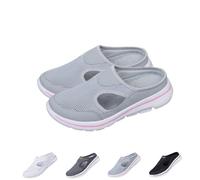 FLFXYFB Men's Comfort Breathable Support Sports Sandals,Meaboots Orthopedic for Men Slip on Sandals,Outdoor Casual Non Slip Sneakers Unisex (44,Grey-pink)
