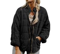 FLFXYFB Womens Quilted Lightweight Jacket Zip Up Puffer Jackets for Women Long Sleeve Winter Warm Coat Tops (M,M)