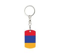 FLGHJNBJN Bandiera dell'Armenia sublimazione portachiavi vuoti, alluminio parteggiato sublimazione portachiavi trasferimento di calore artigiani-rettangolo