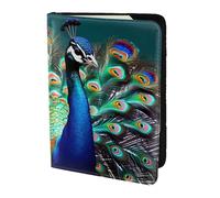 FLGHJNBJN Bella custodia per passaporto da viaggio con stampa di pavone con tasca porta documenti, in pelle sintetica indispensabile da viaggio