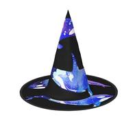 FLGHJNBJN Cappello da strega con stampa orca killer whale, cappello da strega per Halloween, accessorio per costume da strega per Halloween, cosplay, feste e vacanze