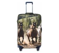 FLGHJNBJN Copertura per bagagli con stampa di tre cavalli che corrono, protezione elastica per bagagliaio, scudo per bagagli personalizzato, per viaggi di lavoro, bianco, S, Valigia