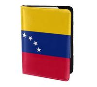 FLGHJNBJN Custodia per passaporto con stampa bandiera del Venezuela con tasca portadocumenti, in pelle sintetica indispensabile per il viaggio