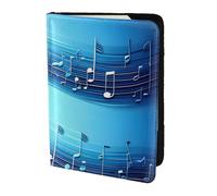 FLGHJNBJN Custodia per passaporto con stampa di note musicali blu cielo con tasca portadocumenti, in pelle sintetica indispensabile per il viaggio