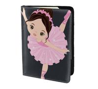 FLGHJNBJN Custodia per passaporto da viaggio con piccola ballerina che balla con tasca portadocumenti, in pelle sintetica indispensabile per il viaggio