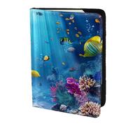 FLGHJNBJN Custodia per passaporto da viaggio con stampa a tema oceano colorato con tasca porta documenti, in pelle sintetica indispensabile per il viaggio