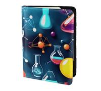 FLGHJNBJN Custodia per passaporto da viaggio con stampa astratta scienza chimica con tasca portadocumenti, indispensabile da viaggio in pelle sintetica