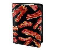 FLGHJNBJN Custodia per passaporto da viaggio con stampa Bacon con tasca portadocumenti, in pelle sintetica indispensabile per il viaggio