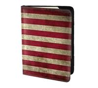 FLGHJNBJN Custodia per passaporto da viaggio con stampa bandiera americana con tasca portadocumenti, indispensabile da viaggio in pelle sintetica