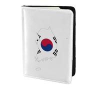 FLGHJNBJN Custodia per passaporto da viaggio con stampa della bandiera della Repubblica di Corea con tasca portadocumenti, in pelle sintetica indispensabile per il viaggio