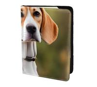FLGHJNBJN Custodia per passaporto da viaggio con stampa di cane Beagle, con tasca portadocumenti, in pelle sintetica