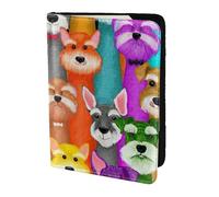 FLGHJNBJN Custodia per passaporto da viaggio con stampa di cani Schnauzer a olio, con tasca porta documenti, indispensabile da viaggio in pelle sintetica