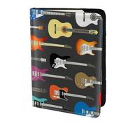 FLGHJNBJN Custodia per passaporto da viaggio con stampa di chitarre acustiche e acustiche, con tasca portadocumenti, in pelle sintetica