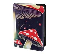 FLGHJNBJN Custodia per passaporto da viaggio con stampa di funghi magici, con tasca portadocumenti, in pelle sintetica