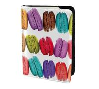 FLGHJNBJN Custodia per passaporto da viaggio con stampa di pasticcini aromatizzati a macaron, con tasca portadocumenti, in pelle sintetica indispensabile per il viaggio
