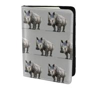 FLGHJNBJN Custodia per passaporto da viaggio con stampa di rinoceronte con tasca portadocumenti, in pelle sintetica indispensabile per il viaggio