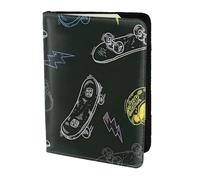 FLGHJNBJN Custodia per passaporto da viaggio con stampa di skateboard graffiti con tasca porta documenti, in pelle sintetica indispensabile per il viaggio