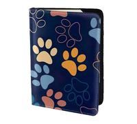 FLGHJNBJN Custodia per passaporto da viaggio con stampa di zampa di cane, con tasca portadocumenti, in pelle sintetica indispensabile per il viaggio