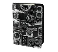 FLGHJNBJN Custodia per passaporto da viaggio con stampa fotografica retrò, con tasca porta documenti, in pelle sintetica