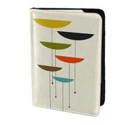 FLGHJNBJN Custodia per passaporto da viaggio con stampa moderna di metà secolo con tasca portadocumenti, indispensabile per il viaggio in pelle sintetica