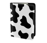 FLGHJNBJN Custodia per passaporto da viaggio con stampa mucca bianca e nera con tasca portadocumenti, in pelle sintetica indispensabile per il viaggio