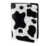 FLGHJNBJN Custodia per passaporto da viaggio con stampa mucca bianca e nera con tasca portadocumenti, in pelle sintetica indispensabile per il viaggio