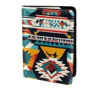 FLGHJNBJN Custodia per passaporto da viaggio con stampa nativa americana con tasca portadocumenti, in pelle sintetica indispensabile per il viaggio