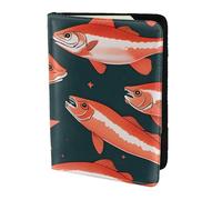 FLGHJNBJN Custodia per passaporto da viaggio con stampa salmone con tasca portadocumenti, in pelle sintetica indispensabile per il viaggio