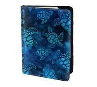 FLGHJNBJN Custodia per passaporto da viaggio con stampa tartaruga marina blu con tasca portadocumenti, in pelle sintetica indispensabile per il viaggio